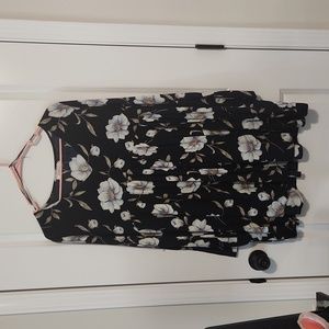 Floral long shirt/short dress